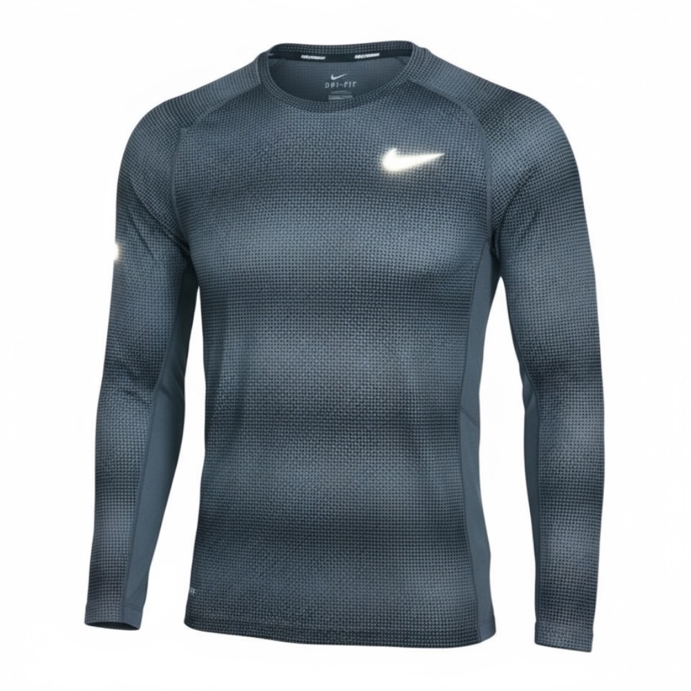 ⚡ Nike Dri-FIT Reflective Running Long Sleeve – Size S – Black/Gray‎